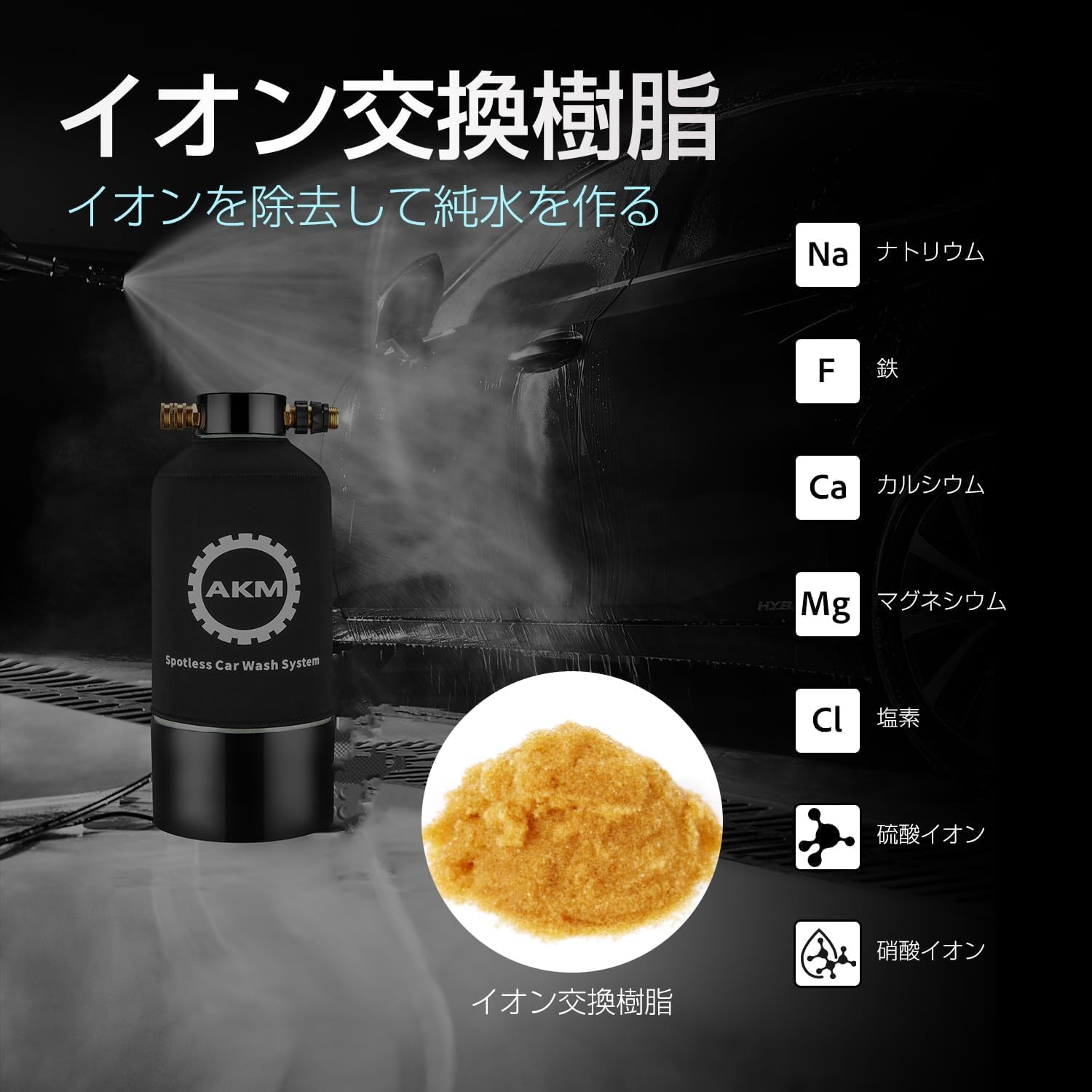 Amazon | AKM 純水用 イオン交換樹脂 5L×2袋 純水洗車 車 洗車用 純水